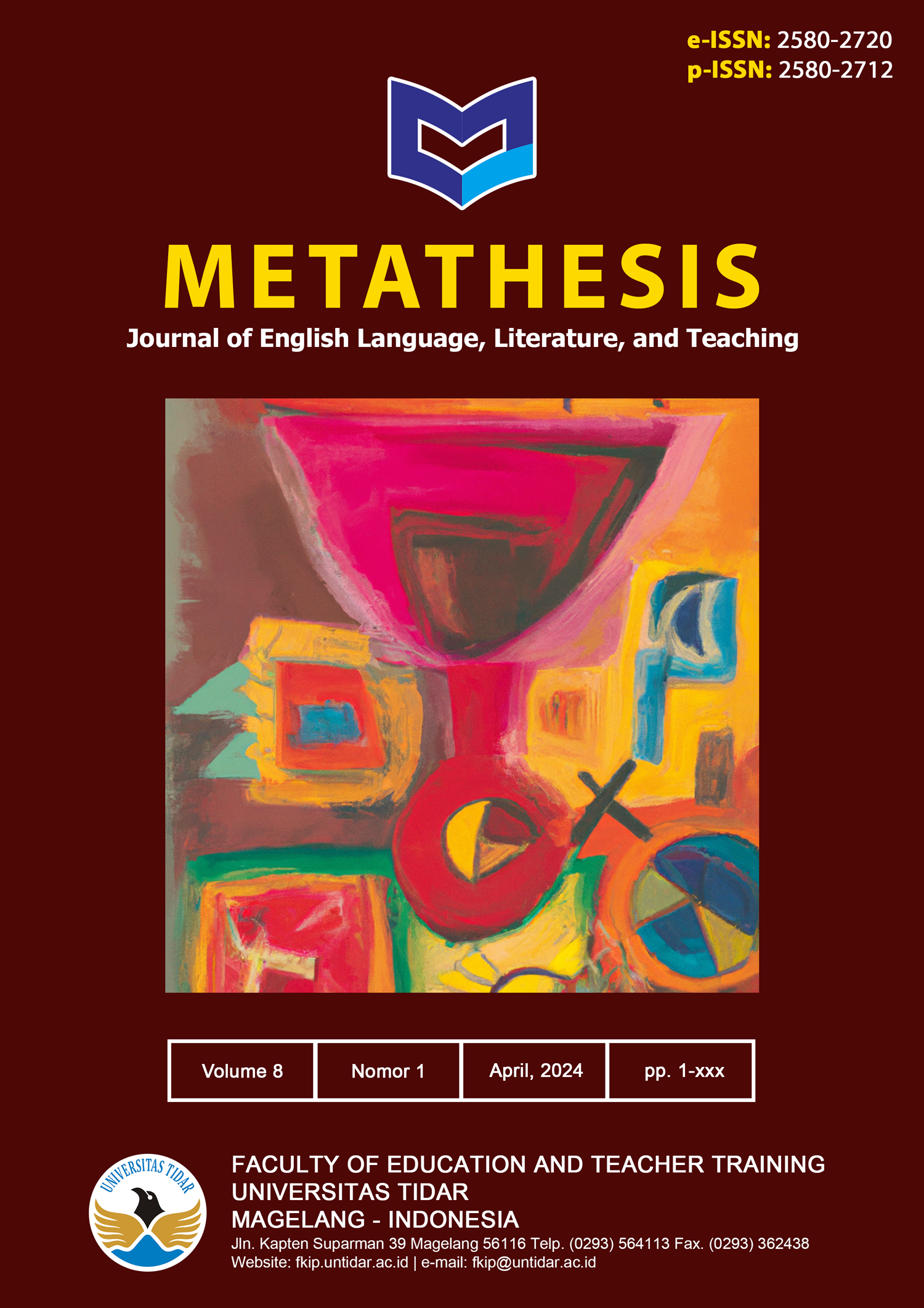 					View Vol. 8 No. 1 (2024): Metathesis: Journal of English Language, Literature, and Teaching
				