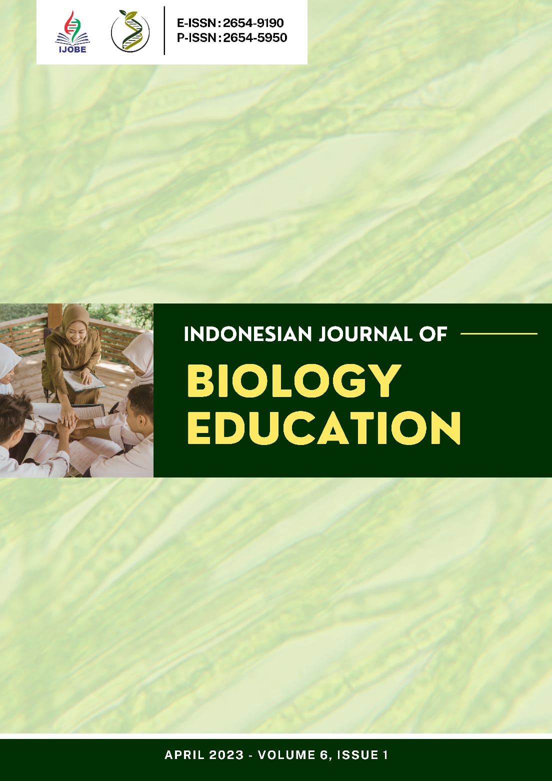 					View Vol. 6 No. 1 (2023): INDONESIAN JOURNAL OF BIOLOGY EDUCATION
				