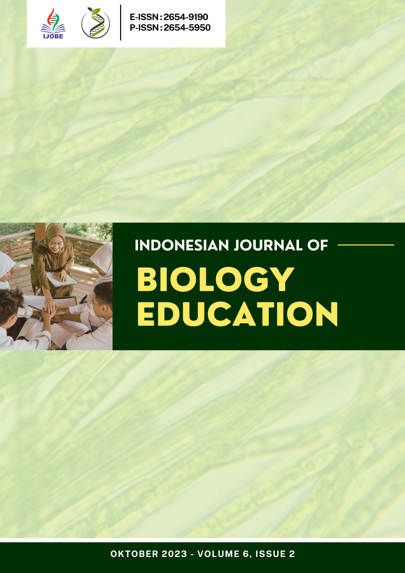 					View Vol. 6 No. 2 (2023): INDONESIAN JOURNAL OF BIOLOGY EDUCATION
				
