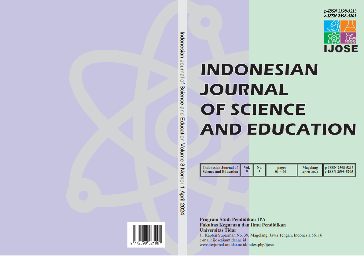 					View Vol. 8 No. 1 (2024): Indonesian Journal of Science and Education
				