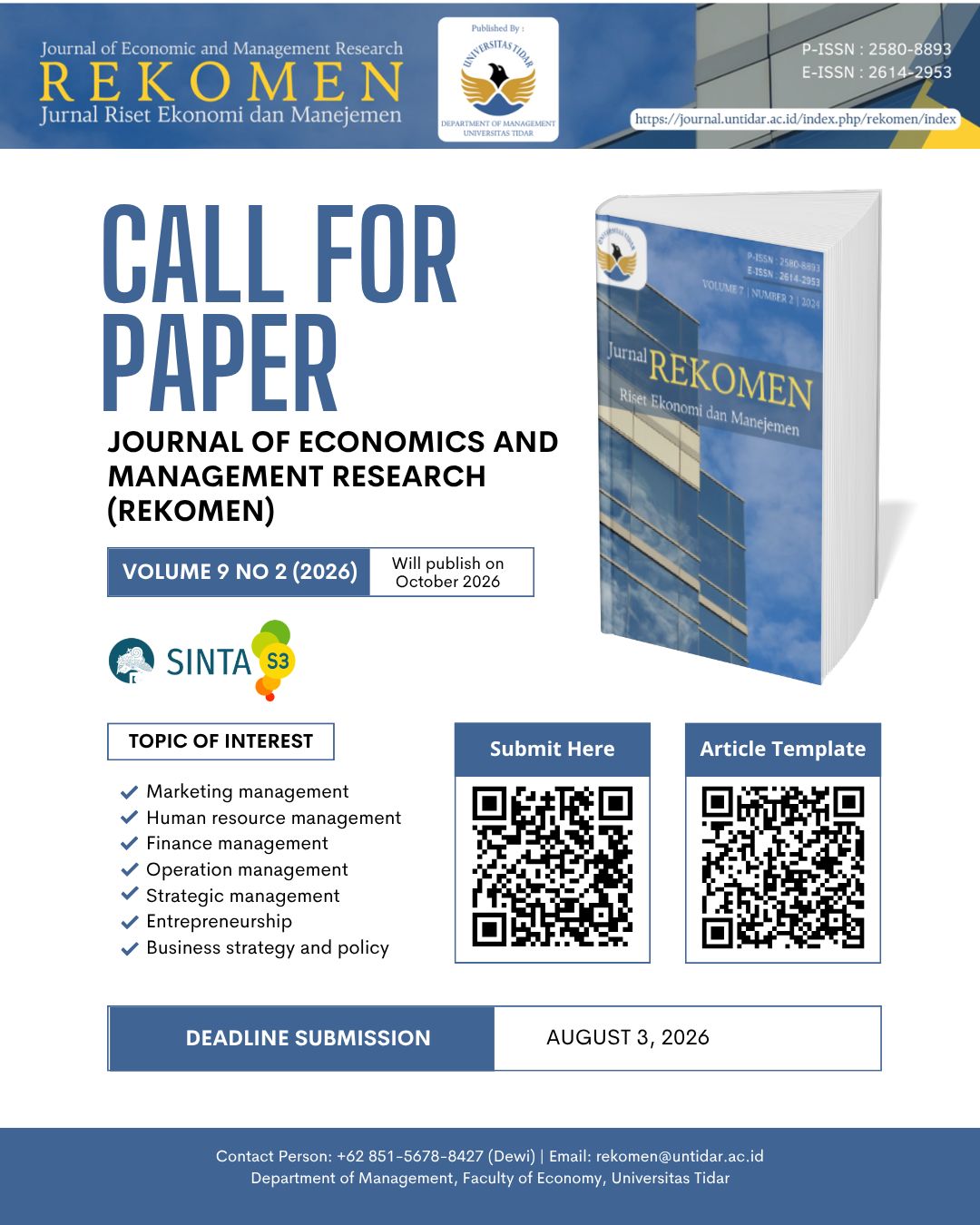 Cover Jurnal Riset Ekonomi Manajemen (REKOMEN)